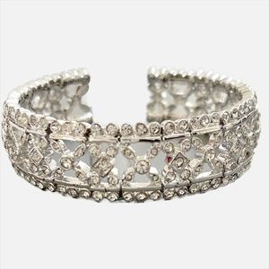 Bridal Cuff Bracelet Rhinestones CZ